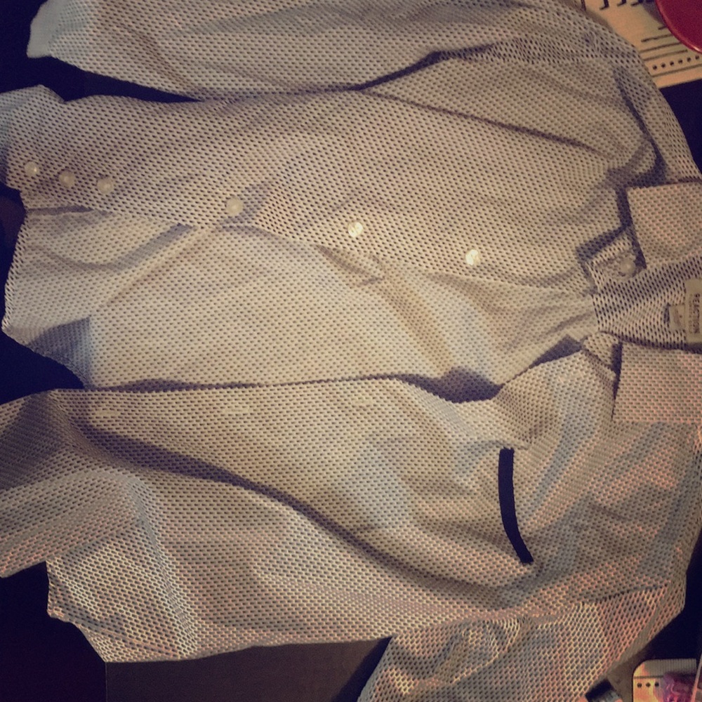 A nice clean white ,black and grey button up